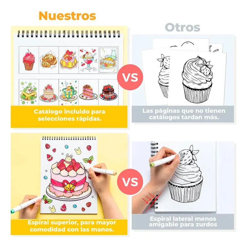 Libro para Colorear doble cara Enjoy The Sweet Moment Ohuhu - Imagen 4