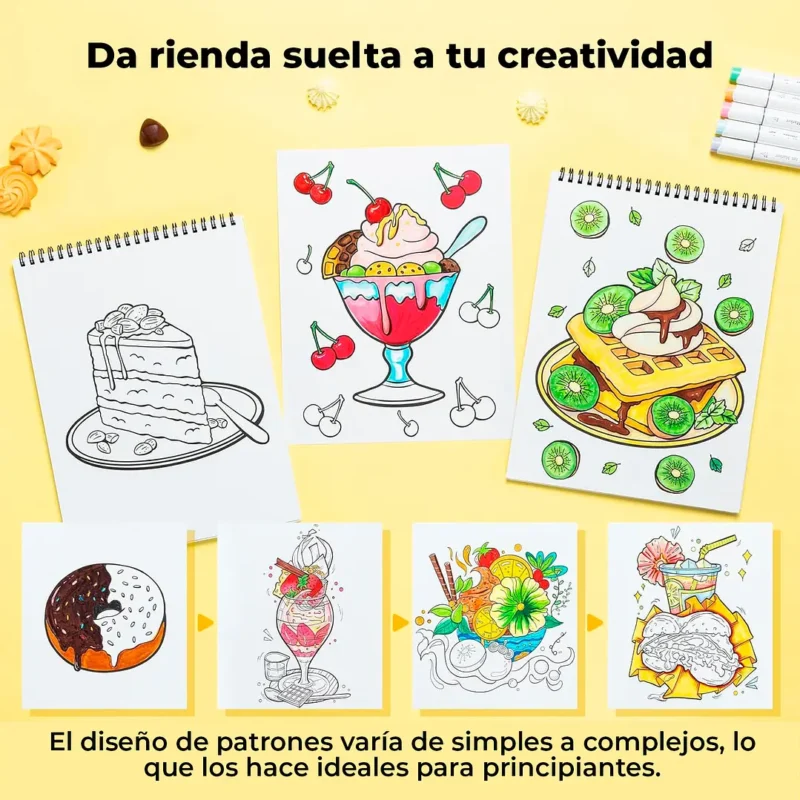 Libro para Colorear doble cara Enjoy The Sweet Moment Ohuhu - Imagen 2