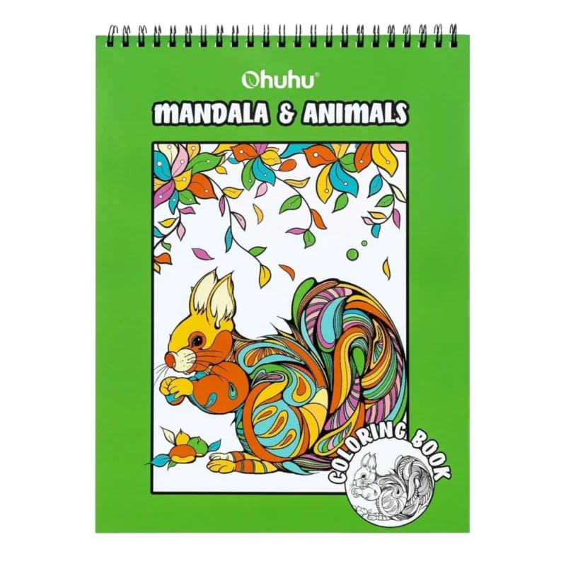 Libro para Colorear doble cara Animals & Mandala Ohuhu