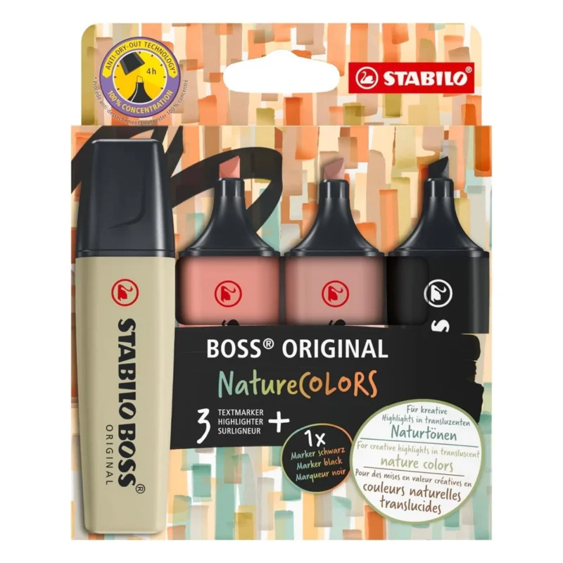 Set de 4 Destacadores Nature Colors Stabilo Boss 1