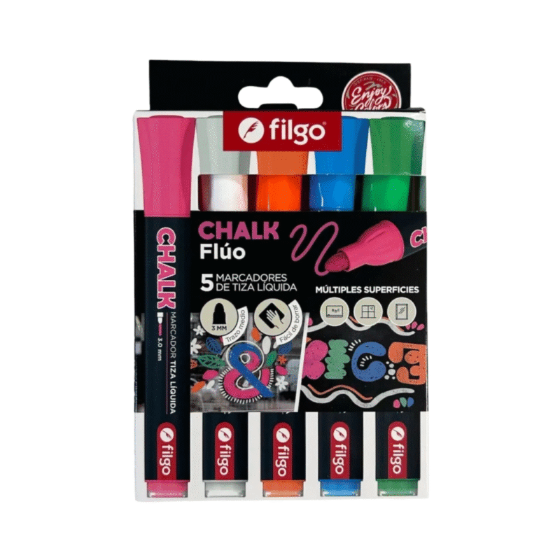 Set 5 Marcadores Tiza Líquida Chalk Filgo