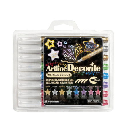Set 8 Artline Decorite Brush Metalizados