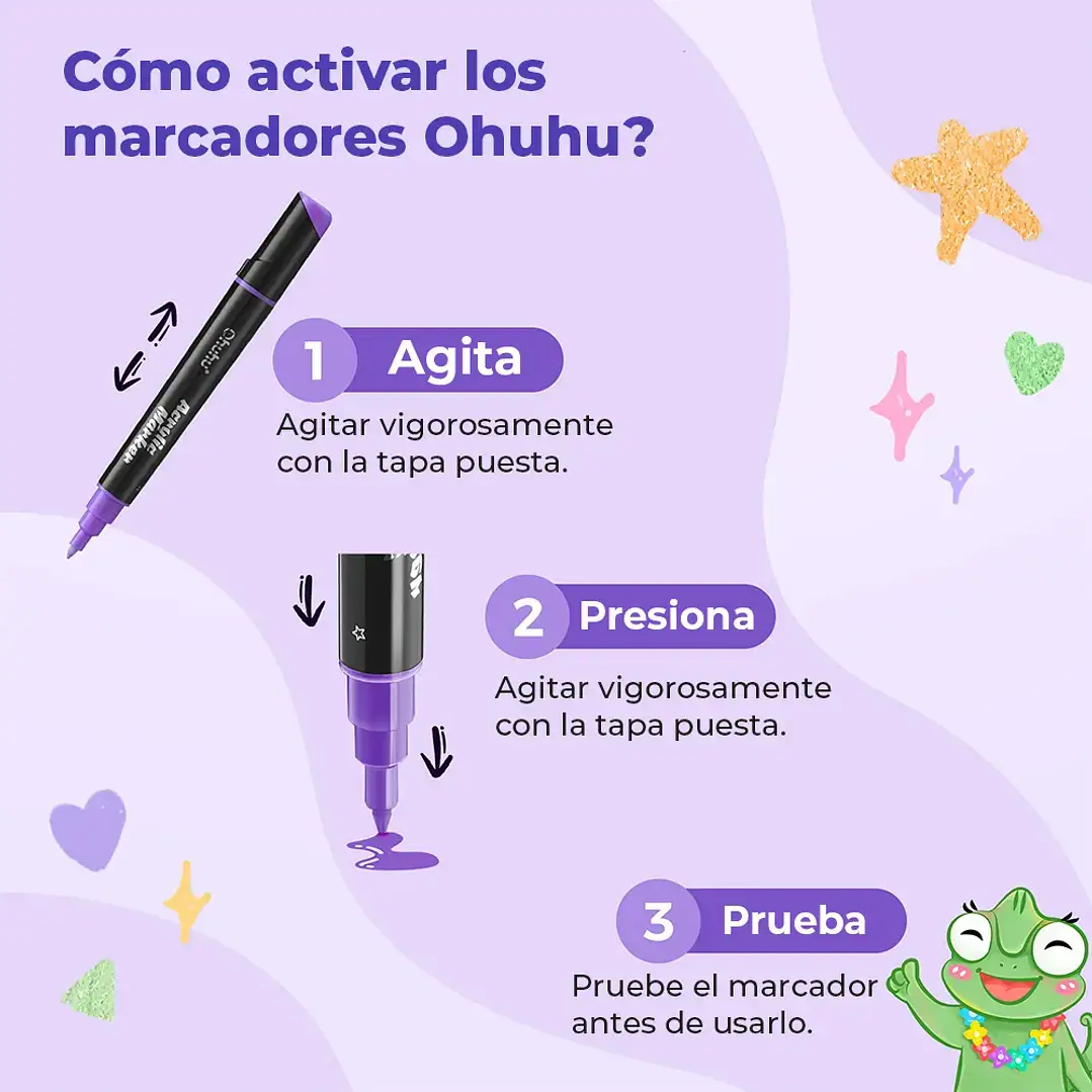 90 Marcadores Acrílicos OHUHU Doble Punta F&R - Imagen 4