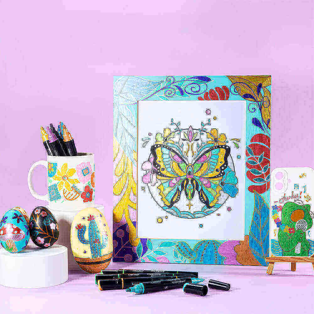 90 Marcadores Acrílicos OHUHU Doble Punta F&R - Imagen 5