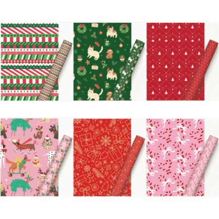 Set 2 Pliegos de Papel de Regalo Navidad en Rollo Village