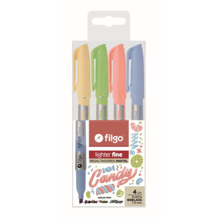 Set de 4 Destacadores Lighter Fine Candy Filgo